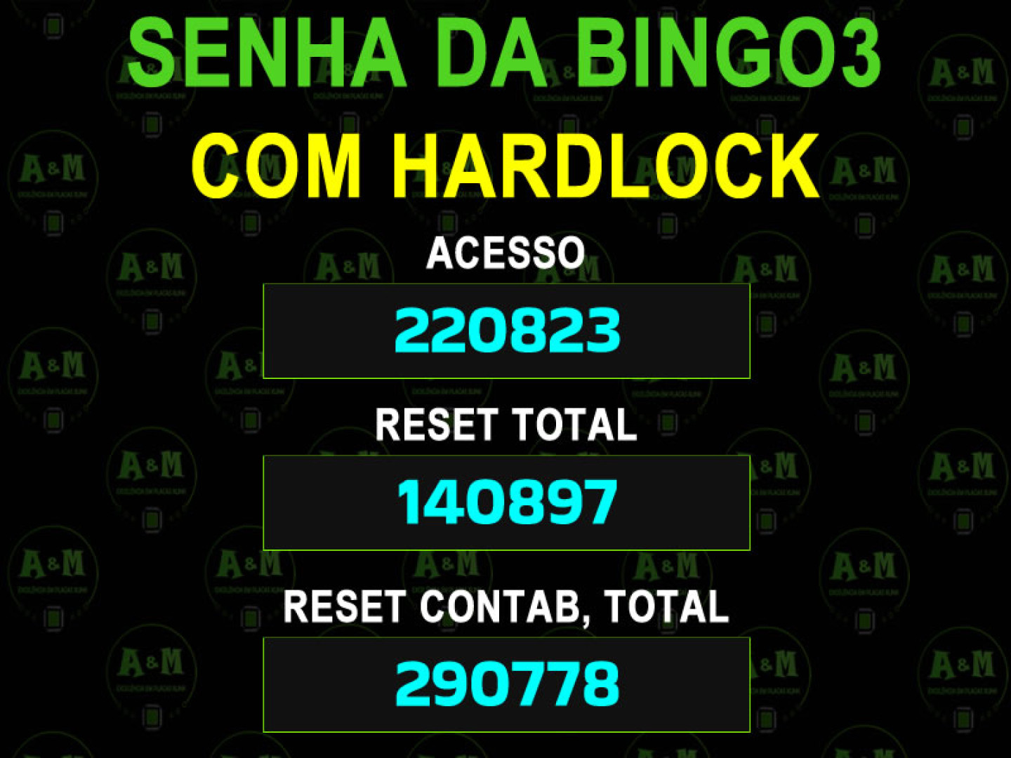 Senha da Bingo 3 com Hardlock